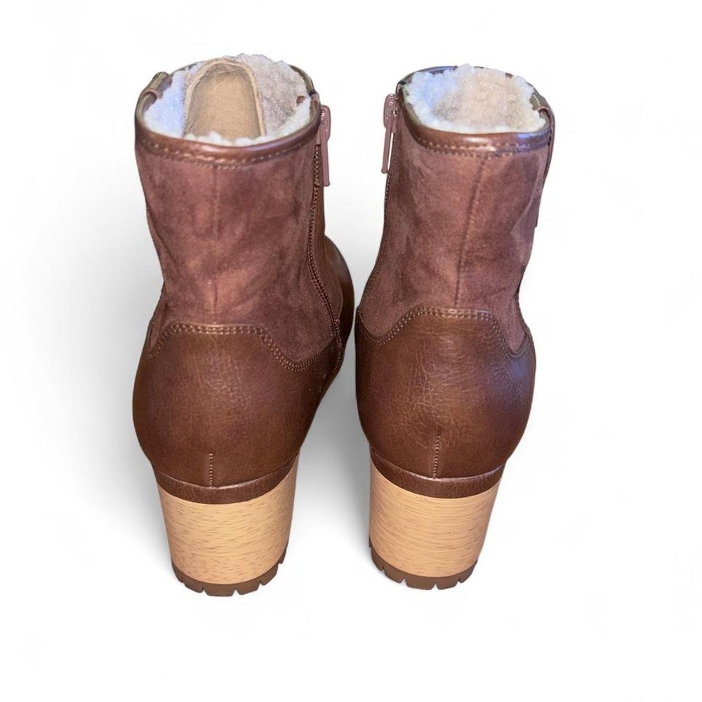 universal threads brown leather ankle boot 8.5 - Picture 3 of 6